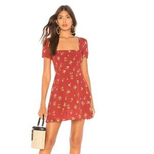 Flynn Skye burgandy floral mini dress, aline, rayon